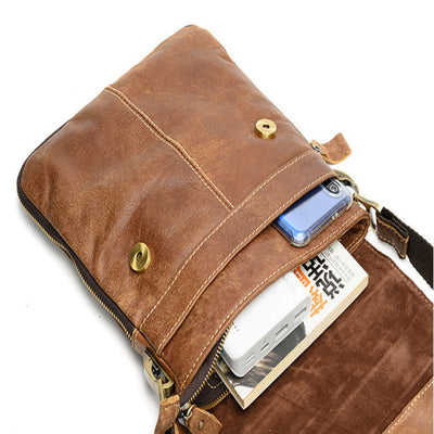 Bolsa Casual de Cuero Genuino para Hombre - Bandolera First Layer - Image 8