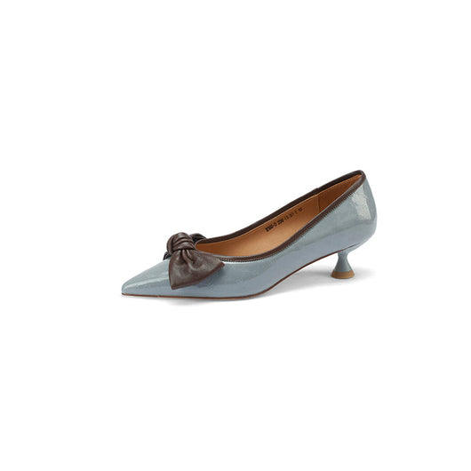 Zapatos de Cuero para Mujer con Moño - Tacón Medio Primavera Otoño - Image 2