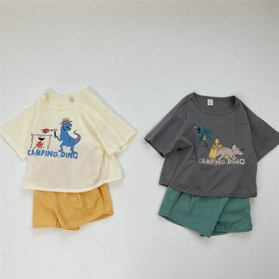 Playera de Algodón con Diseño Dinosaurio de Manga Corta - Image 3