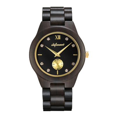 Reloj de Pulsera Hombre Madera Roja con Correa Creativa y Movimiento de Cuarzo - Image 2