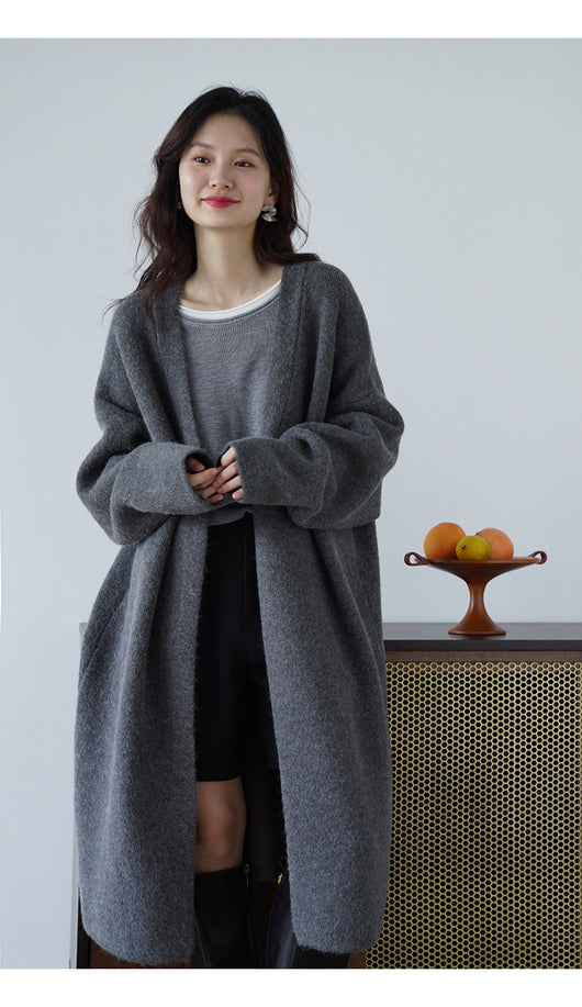 Cardigan Largo Tejido Suelto para Mujer - Abrigo Acogedor - Image 22