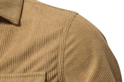 Camisa Slim Fit de Pana Manga Larga Colores Sólidos para Hombre - Image 14