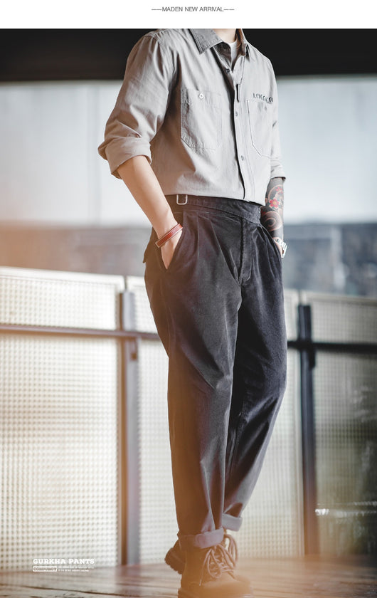 Pantalones Casual de Pana Estilo Americano para Hombre - Image 19