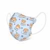 White children's 3D protective mask with a cartoon pattern of pink bears, blue cats, and trees, featuring ear loops. - Image 3