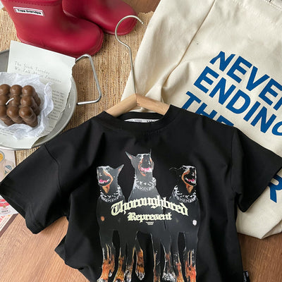 Camiseta Casual para Niños con Diseño Doberman Pinscher Moderno - Image 4