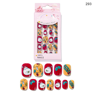 Uñas Postizas Navideñas para Niñas - Set 24 Piezas Listas para Usar - Image 25