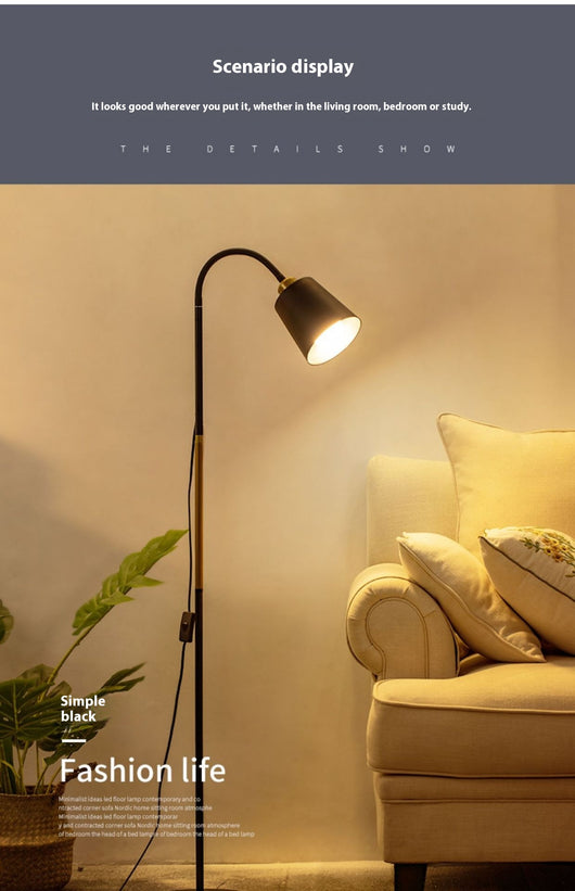 Lámpara de Pie Nórdica para Sala con Protección Visual - Image 7