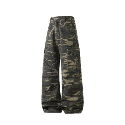 Pantalones Cargo Camuflaje Hombre Pierna Recta Corte Amplio - Image 5