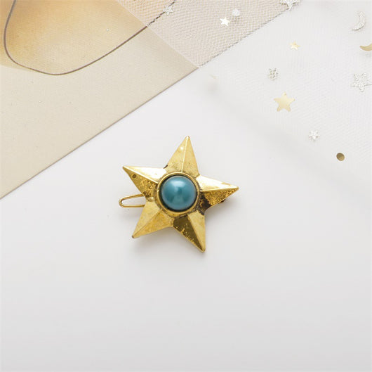 Pasador de Cabello Estrella de Cinco Puntas con Perla Vintage - Image 8