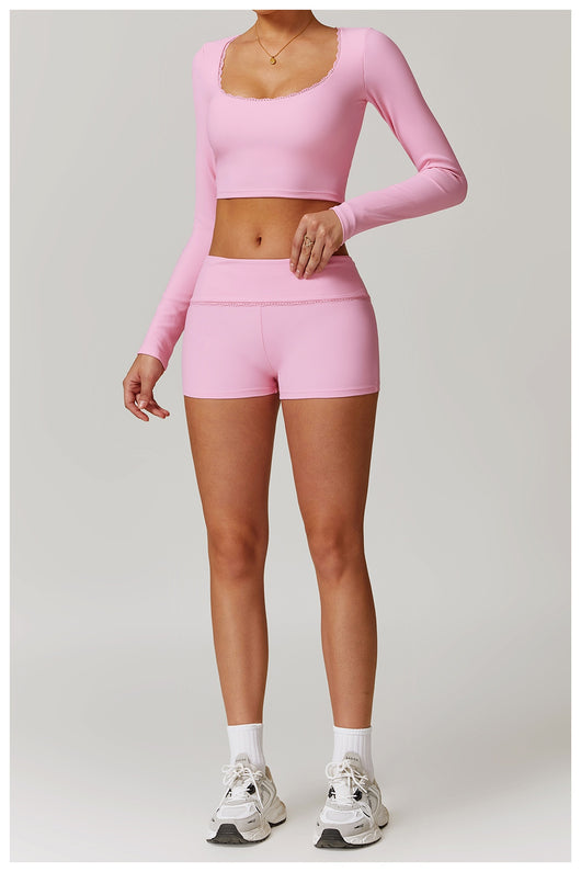 Playera Deportiva Ajustada de Manga Larga - Ropa Yoga Transpirable y Secado Rápido - Image 15