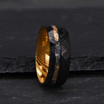 Anillo Damasceno Chapado en Dos Tonos de 8mm para Hombre - Image 8