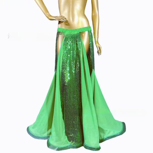 Falda de Baile con Lentejuelas y Abertura Elegante para Mujer - Image 9