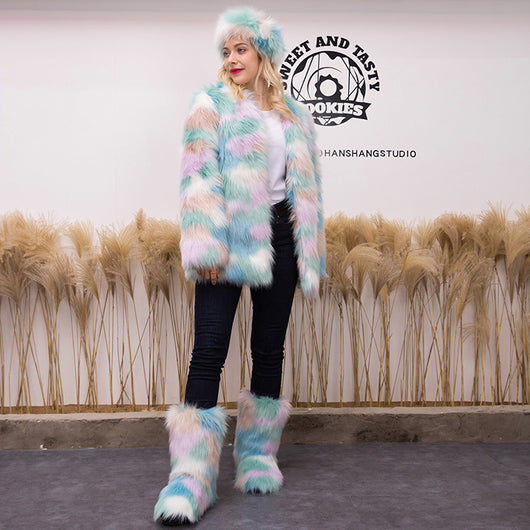 Abrigo de Piel Tres Piezas con Botas de Nieve para Mujer - Image 5