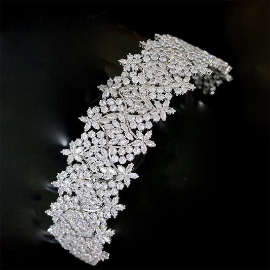 Corona Nupcial con Cristales Zircón - Accesorio para Vestido de Novia