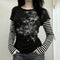 Blusa Casual de Rayas con Efecto Dos Piezas y Manga Larga
