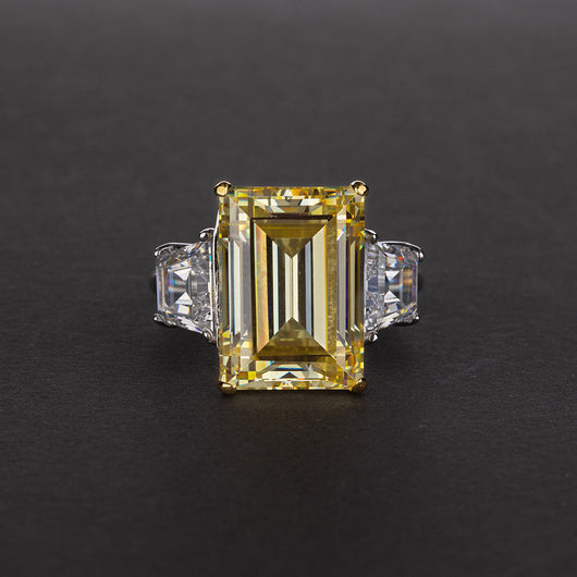 Anillo Rectangular de Zafiro en Plata Brillante - Image 2