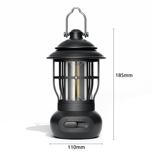 Linterna de Camping Vintage 2025 - Luz LED Recargable USB para Tienda de Campaña