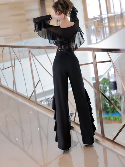 Pantalones Elegantes con Volantes - Diseño Versátil y Sofisticado - Image 3