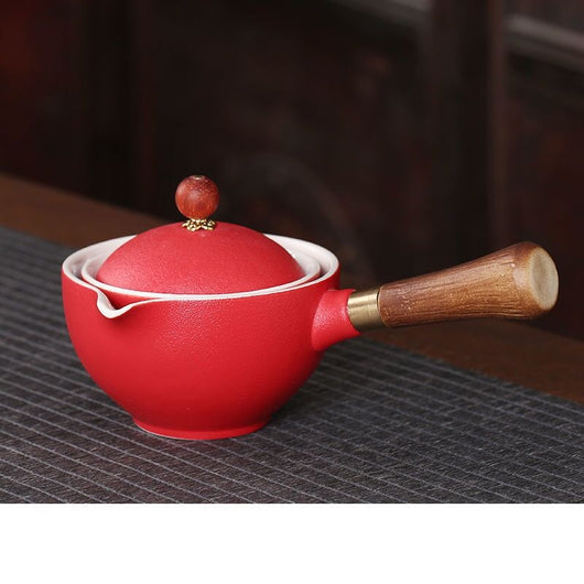 Tetera de Cerámica Negra con Asa de Madera - Colador Kung Fu para Té Oolong - Image 13