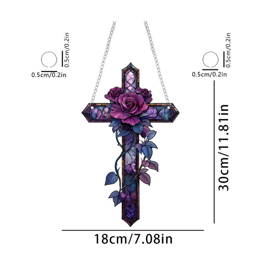 Cruz Religiosa Morada para Pared - Decoración Acrílica Resistente para Dormitorio y Estudio - Image 6
