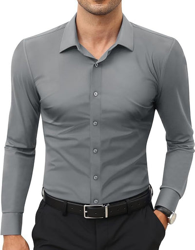 Camisa Elástica de Manga Larga para Hombre - Image 9