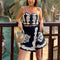 Traje Conjunto Falda Tubo con Blusa Bordada y Detalle Anudado