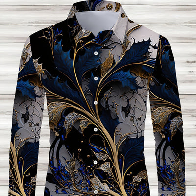 Camisa Manga Larga con Impresión 3D Estilo Europeo y Americano para Hombre