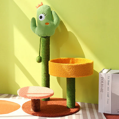 Torre Rascador para Gatos con Columna de Sisal y Juego de Cactus - Image 10