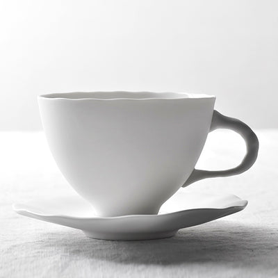 Taza de Café Cappuccino Blanca Minimalista con Diseño Floral - Image 8