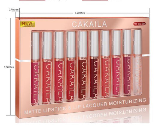 Pack de 10 Brillos Labiales Mate Resistente al Agua con Acabado Antiadherente - Image 2