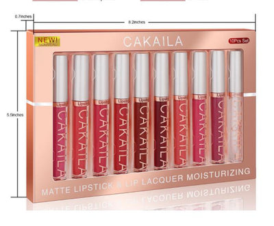 Pack de 10 Brillos Labiales Mate Resistente al Agua con Acabado Antiadherente - Image 2