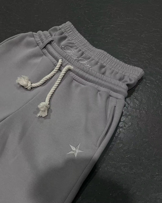 Pantalón Deportivo Ancho con Bordado de Estrella y Cintura Doble para Parejas - Image 10