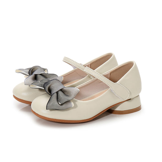 Zapatos de Princesa para Niñas con Moño de Encaje - Tacón Bajo Otoño - Image 5