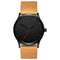 Large Dial Men's Casual Simple Scale Frosted Belt Quartz Watch Crown Bracelet Brown Belt Single Watch
