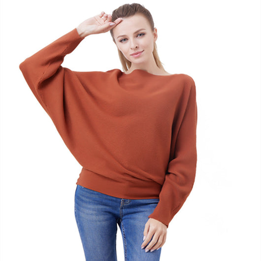 Suéter Tejido Holgado para Mujer - Blusa Cuello Redondo Manga Murciélago - Image 17