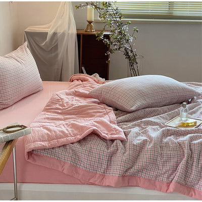 Colcha Reversible Cuadros Verano Lujo Cama Queen Ligera Transpirable - Image 10