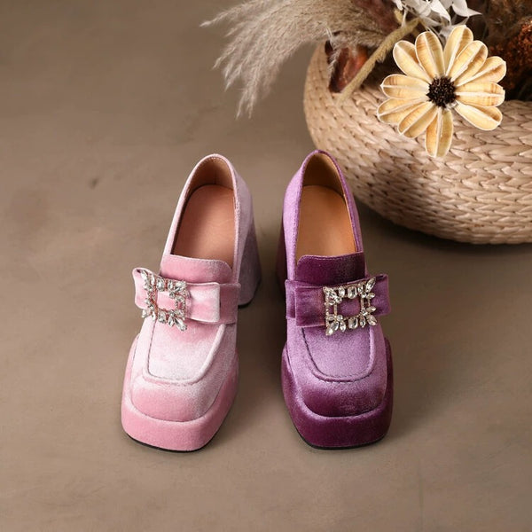 Zapato Slip-On Mujer con Suela y Tacón Grueso