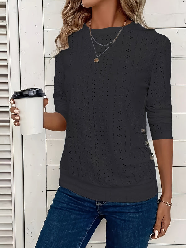 Suéter Casual de Cuello Redondo y Manga Larga para Mujer - Image 6