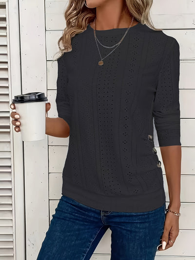 Suéter Casual de Cuello Redondo y Manga Larga para Mujer - Image 6