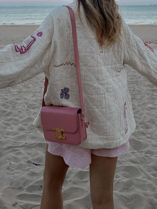 Kimono Casual Versátil con Bordado de Frutas y Cuello en V - Image 14