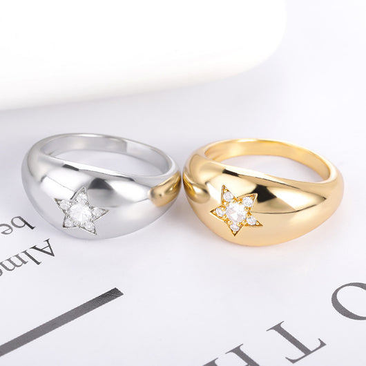 Anillo Domo Estrella de Cinco Puntas para Mujer - Image 6