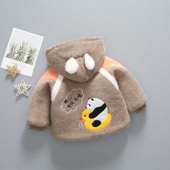 Abrigo Infantil de Invierno en Terciopelo Mink con Forro Térmico