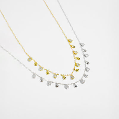 Collar Largo de Plata Esterlina 925 con Colgante de Circón en Forma de Pera - Image 3