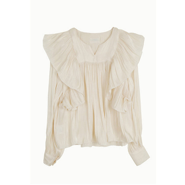 Blusa Retro Francesa de Elegante Temperamento para Mujer