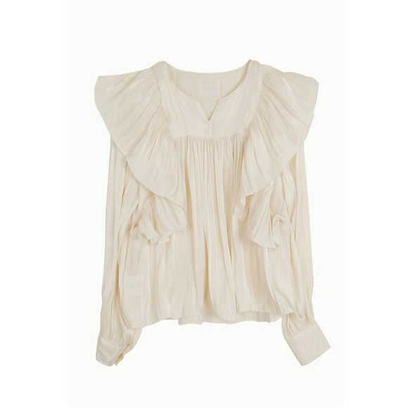Blusa Retro Francesa de Elegante Temperamento para Mujer