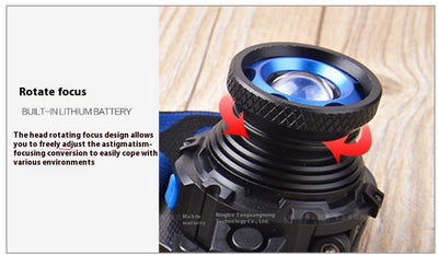 Linterna Frontal LED Recargable con Enfoque Ajustable para Camping y Ciclismo - Image 16