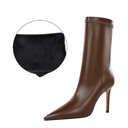 Botas Cortas de Tacón Alto Puntiagudo para Mujer - Diseño Sexy Nocturno - Image 7