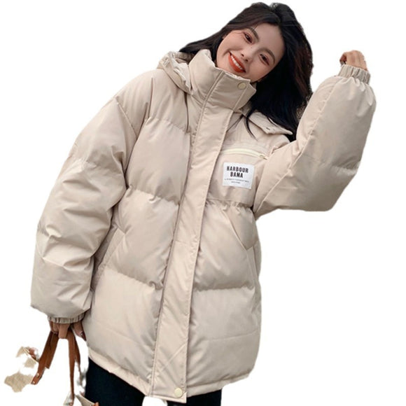 Chaqueta Cropped Suelta Estilo Coreano para Mujer en Algodón