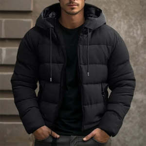 Chaqueta de Invierno con Capucha para Hombre - Abrigo Casual con Cierre - Image 7