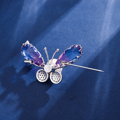 Broche Morado con Flecos Estampado para Mujer - Image 9